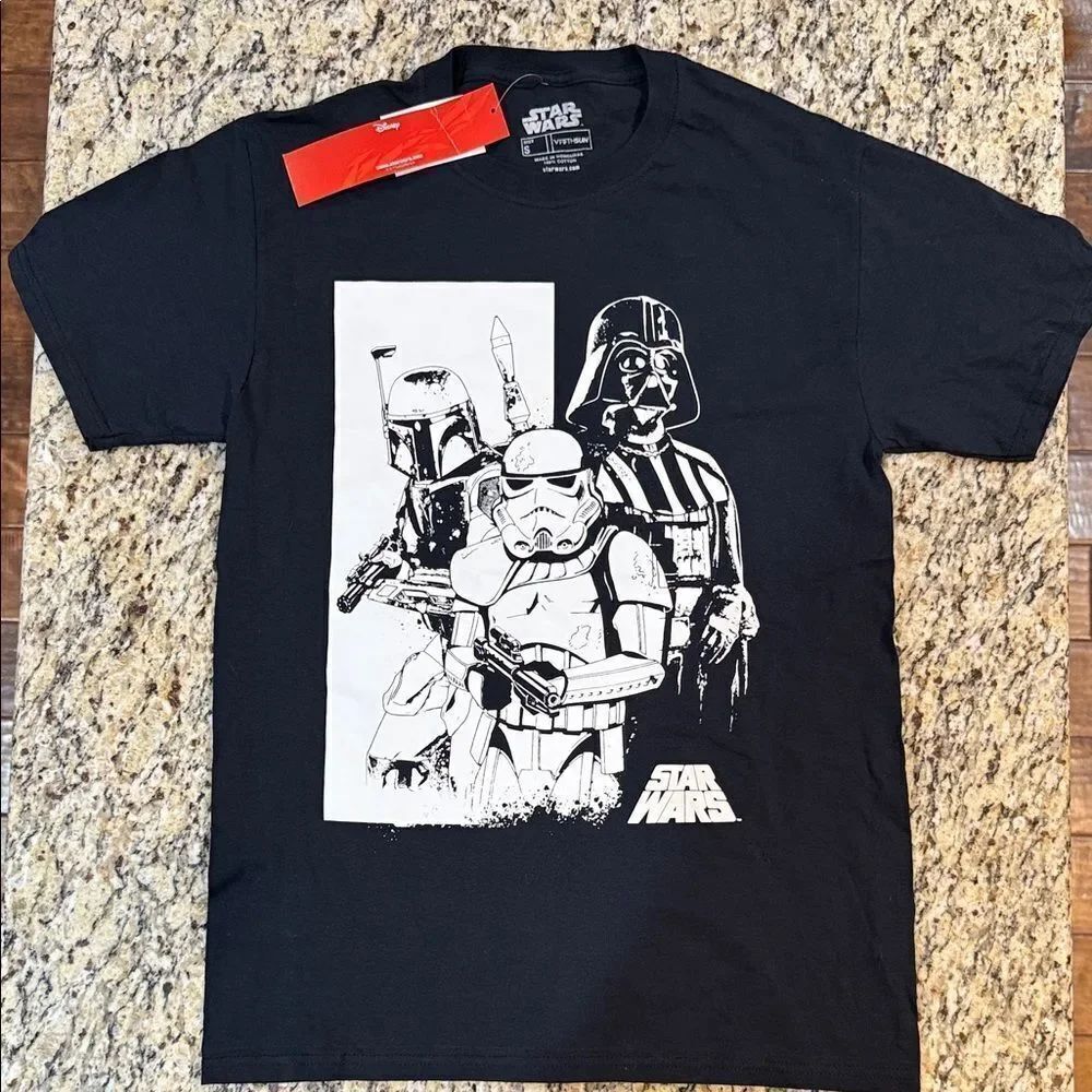 Star Wars Disney Black and White Character T-Shirt